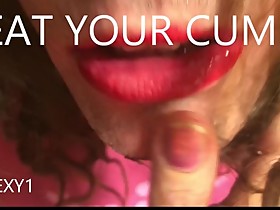 ENSEXY1: Sissy Faggot Cuckold Eats Cum From Hotwife's Hand