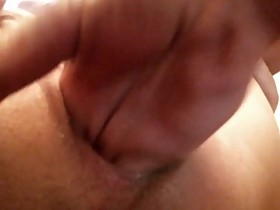 Homemade wife vaginal stretching and fist