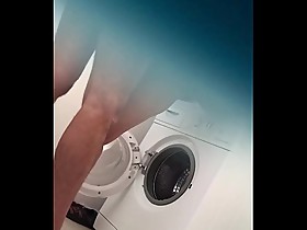 Hidden cam a stranger fucks my bbw wife on the washing machine