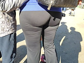 Awesome juicy hips milfs in tight leggings